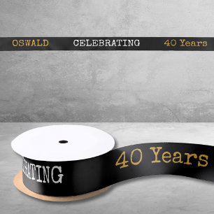 40. Geburtstag Legendary Black Gold Retro Satinband