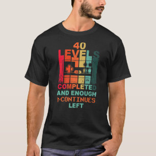 40. Geburtstag Level 40 Gamepad Retro Gamer T-Shirt
