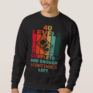 40. Geburtstag Level 40 Lcd Spiel Retro Vintages S Sweatshirt
