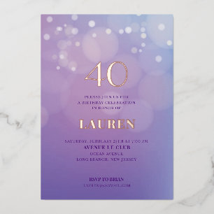 40. Geburtstag Lilac-Folie-Einladung Folieneinladung