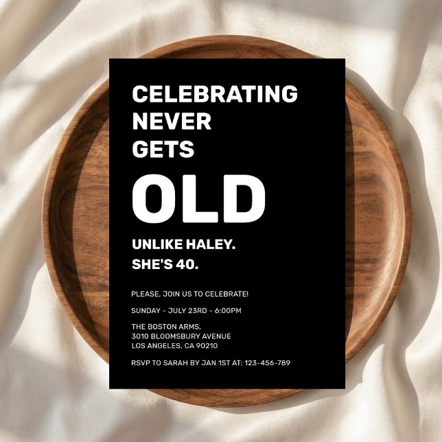 40. Geburtstag lustig - Feiern wird nie alt Einladung (Von Creator hochgeladen)