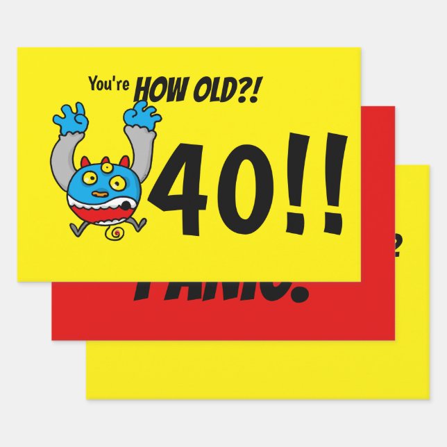 40. Geburtstag lustiger Alterswitz Geschenkpapier Set (Set)