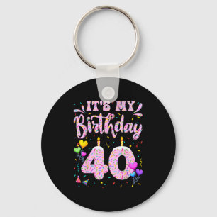 40. Geburtstag Mädchen Donut glücklicher 40 Jahre Schlüsselanhänger