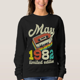40. Geburtstag Mai 1982 Vintage Kassette Sweatshirt