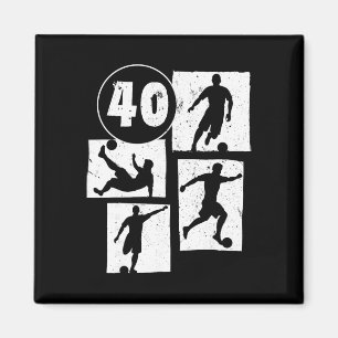 40. Geburtstag Mann Frau Fußballspieler Footll 40  Magnet