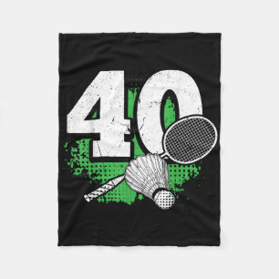 40. Geburtstag Männer Badminton Spieler Badminton Fleecedecke