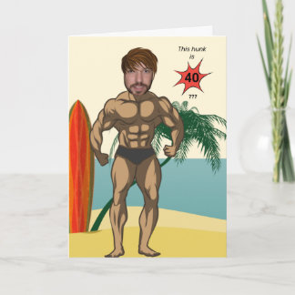 40. Geburtstag 💪 🤣 Mens Funny Bodybuilder Muscle Karte