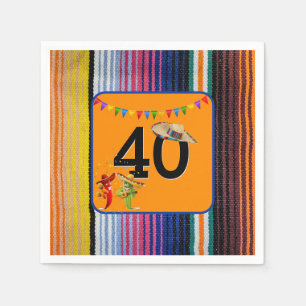 40. Geburtstag mexikanisches Design Serviette