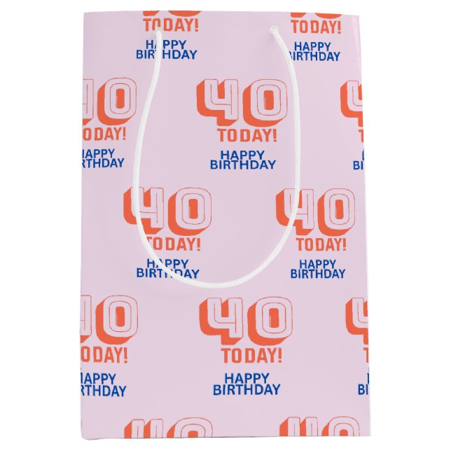 40. Geburtstag Mittlere Geschenktüte (Vorderseite)