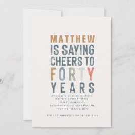 40. Geburtstag moderne rustikale Klassik Typografi