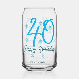 40. Geburtstag Name Datum Jahr blau Vorlage Dosenglas