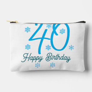 40. Geburtstag Name Datum Jahr blau Vorlage Zubehörtasche