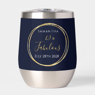 40. Geburtstag Navy Gold Personalisiertes Gastgesc