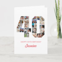 40. Geburtstag Nummer 40 FotoCollage Personalisier