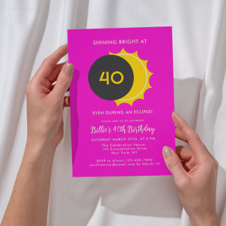 40. Geburtstag | Partial Solar Eclipse 2025 Party Einladung