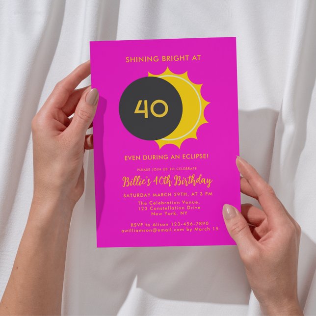 40. Geburtstag | Partial Solar Eclipse 2025 Party Einladung (Add details to personalize your event.  The age can also be changed.)