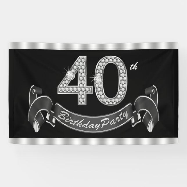 40. Geburtstag Party Banner (Horizontal)