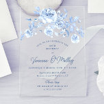 40. Geburtstag Party Dusty Blue Floral Acryleinladungen<br><div class="desc">Elegante blaue Rose florale 40. Geburtstag Acryleinladung.</div>