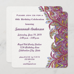 40. Geburtstag Party Einladung