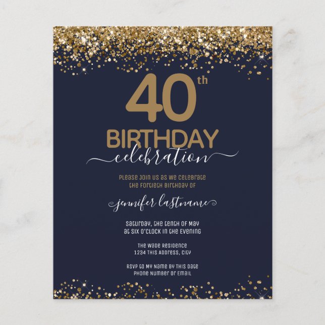 40. Geburtstag Party Einladung (Vorderseite)