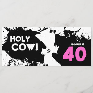 40. Geburtstag Party Einladung - Heilige Kuh!