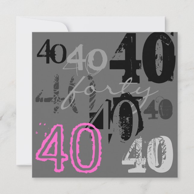 40. Geburtstag Party Einladungen (Vorderseite)