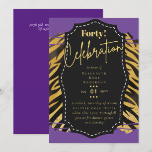 40. Geburtstag Party Einladungen Glitzer Glamour