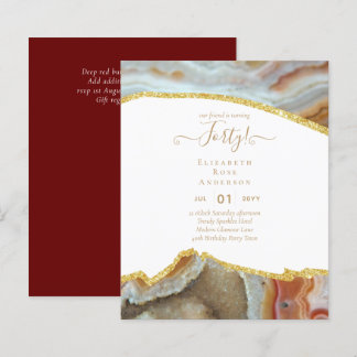 40. Geburtstag Party Einladungen Glitzer Glamour