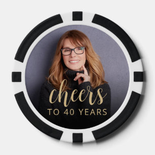 40. Geburtstag Party Foto Cheers Pokerchips