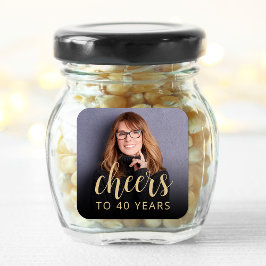 40. Geburtstag Party Foto Cheers Quadratischer Aufkleber