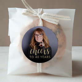 40. Geburtstag Party Foto Cheers Runder Aufkleber