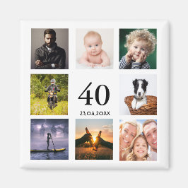 40. Geburtstag Party Foto Collage Typ Magnet