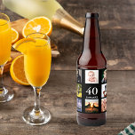 40. Geburtstag Party Foto Collage Typ schwarz Bierflaschenetikett<br><div class="desc">Ein Bierflaschenlabel für ein 40. Party für einen Typ,  das sein Leben mit einer Collage aus 8 eigenen Fotos feiert. Vorlagen für einen Namen,  Alter 40 und Datum. Geburtsdatum oder Geburtsdatum des Party. Weiße Buchstaben. Schwarzer Hintergrund.</div>