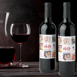 40. Geburtstag Party Foto Collage Weinetikett
