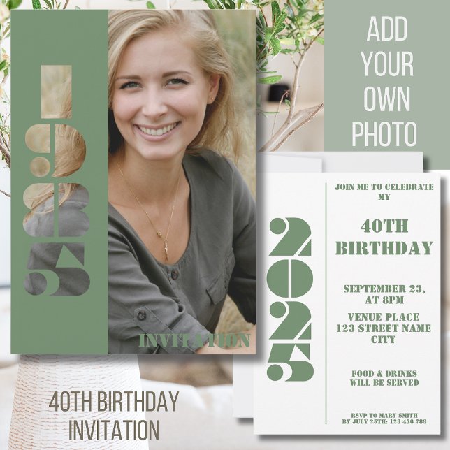 40. Geburtstag Party Foto geboren 1985 Einladung (Von Creator hochgeladen)
