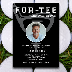 40. Geburtstag Party Foto Modernes Golf Black Einladung