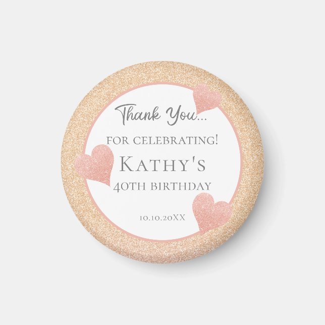 40. Geburtstag Party Geschenk Sunset Orange Magnet (Vorne)