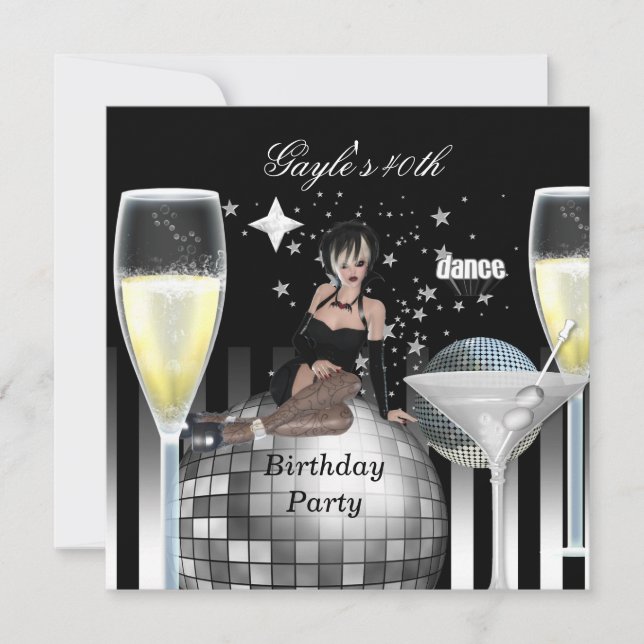 40. Geburtstag Party Girls Night Out Champagne Einladung (Vorderseite)
