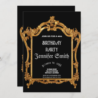 40. Geburtstag Party Gold Einladung