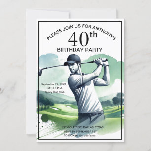 40. Geburtstag Party Golfer Sports Par Adult Golf Einladung