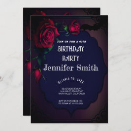 40. Geburtstag Party Gothic Red Einladung