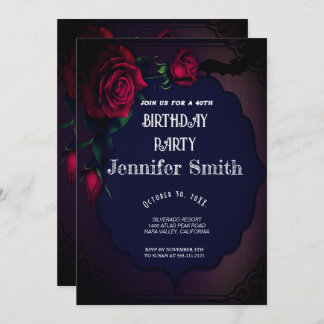 40. Geburtstag Party Gothic Red Einladung