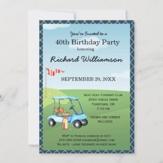 40. Geburtstag Party Herren Golf Theme Party Einladung