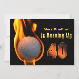 40. GEBURTSTAG PARTY INVITE - GOLFBALLBURNING EINLADUNG