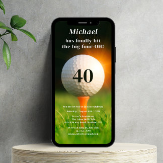 40. Geburtstag Party Modernes Adult Golf 40 Einladung