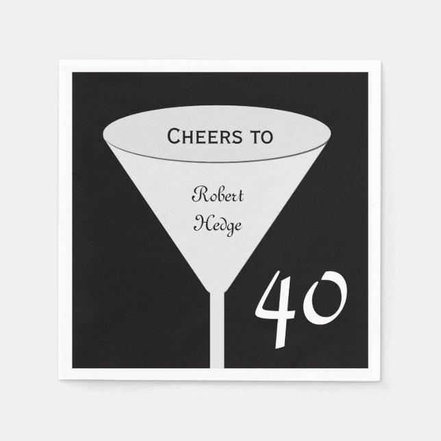 40. Geburtstag Party Paper Napkins Serviette (Vorderseite)