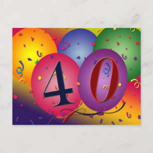 40. Geburtstag Party Postkarte lädt ein