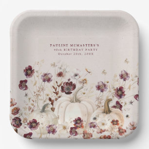 40. Geburtstag Party Pumpkin Wildblume Custom Pappteller