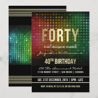 40. Geburtstag Party| Retro-Diskothek Einladung