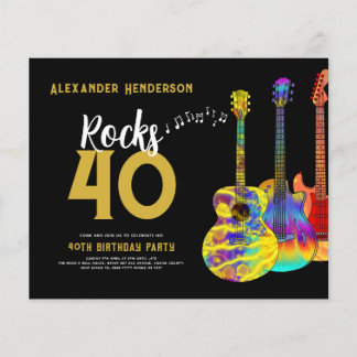 40. Geburtstag Party Rockstar Budget Flyer